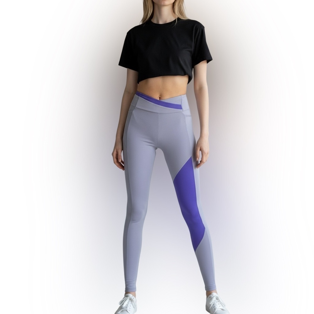 Gymshark Crossover Leggings Steel Blue Purple